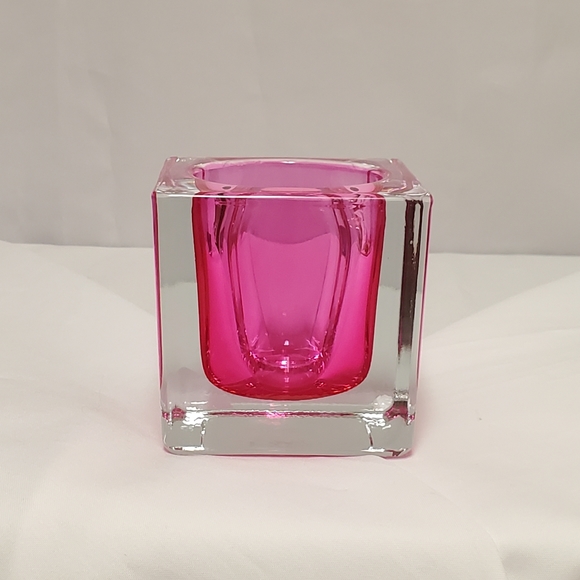 Cubed Submerged Pink Candle Holder - Picture 2 of 8